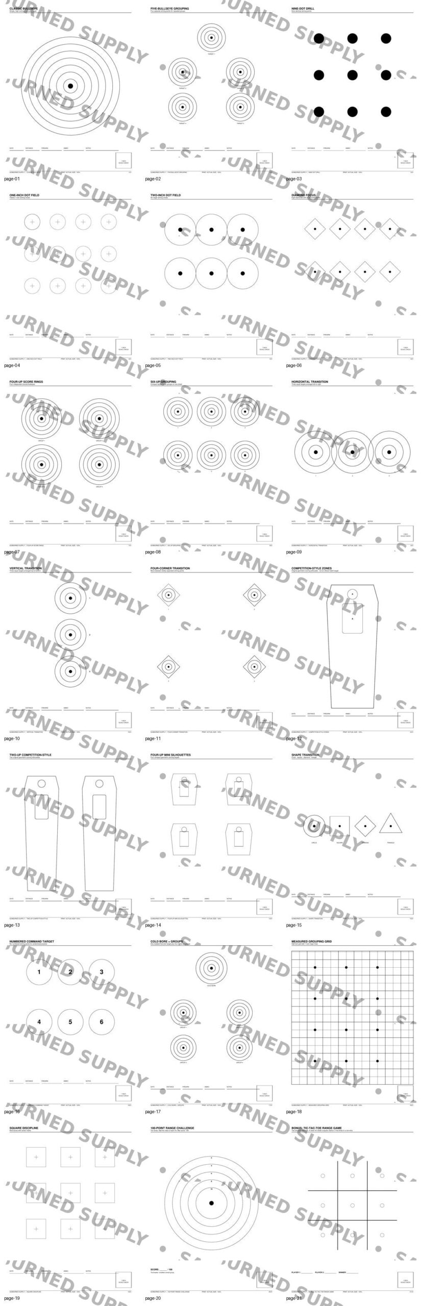 Sunburned Supply Range Day Target Pack sample preview with watermark